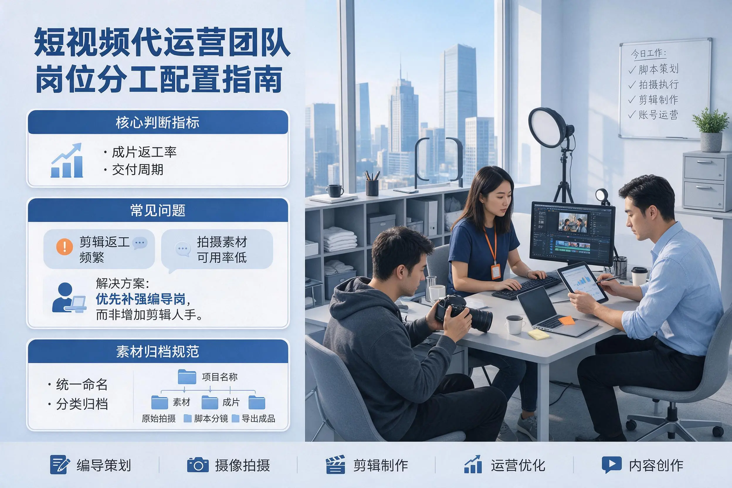 短视频代运营团队如何配置?梧州企业岗位分工科普说明
