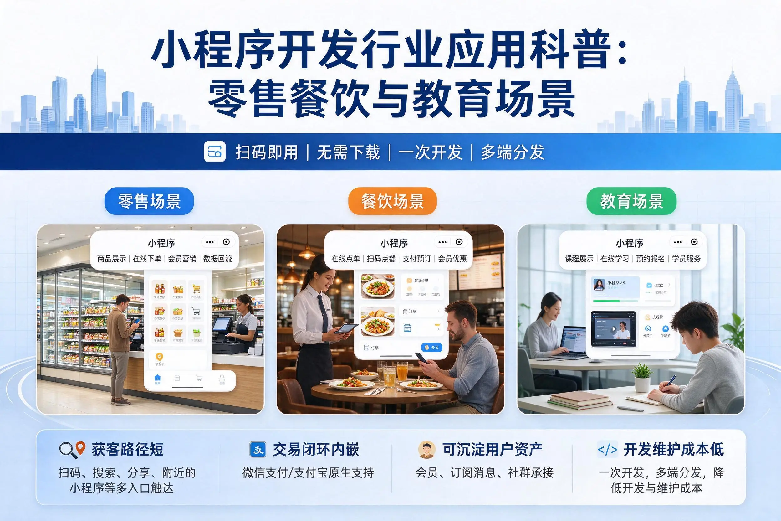 梧州小程序开发行业应用科普：零售餐饮与教育场景