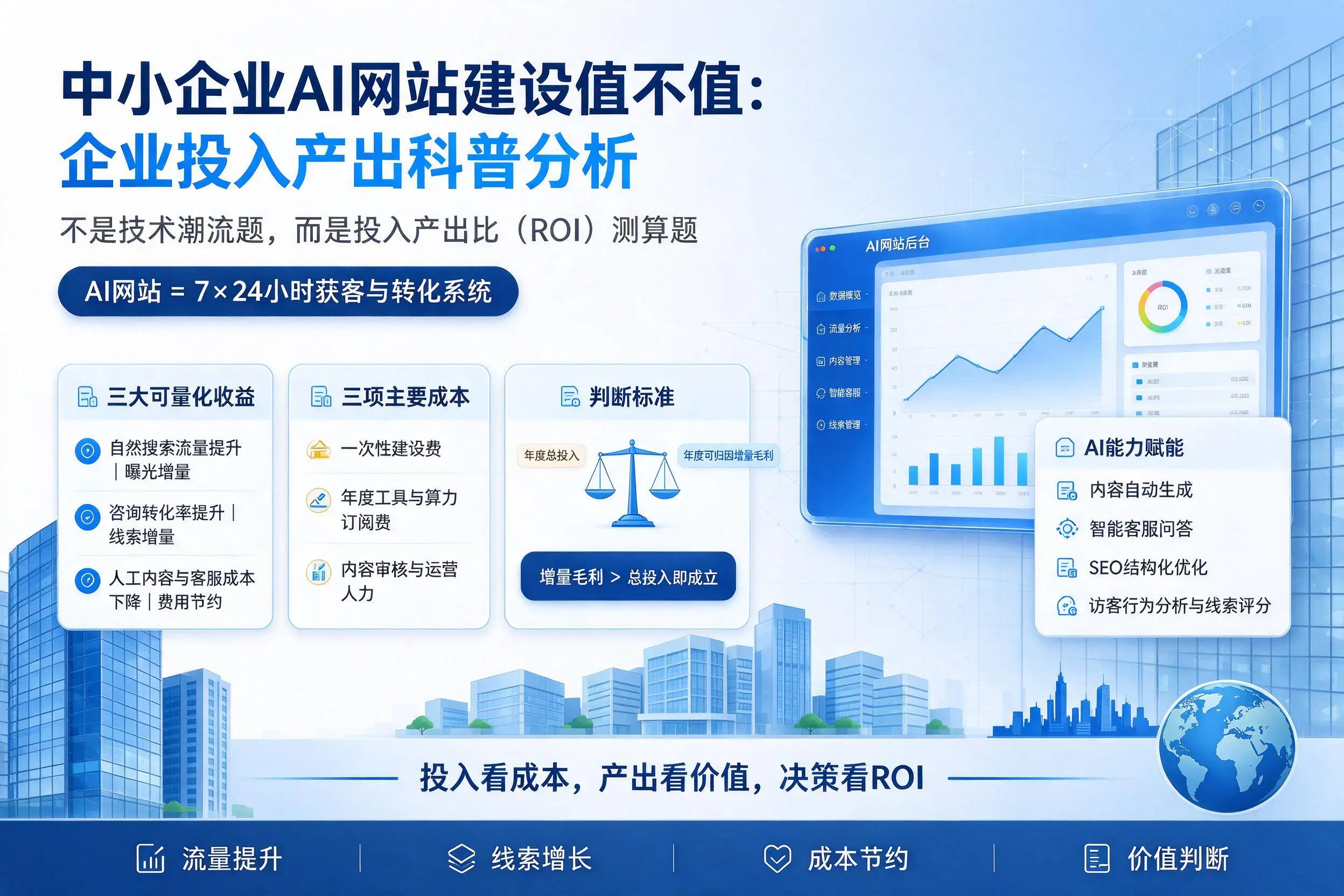 中小企业AI网站建设值不值：梧州企业投入产出科普分析