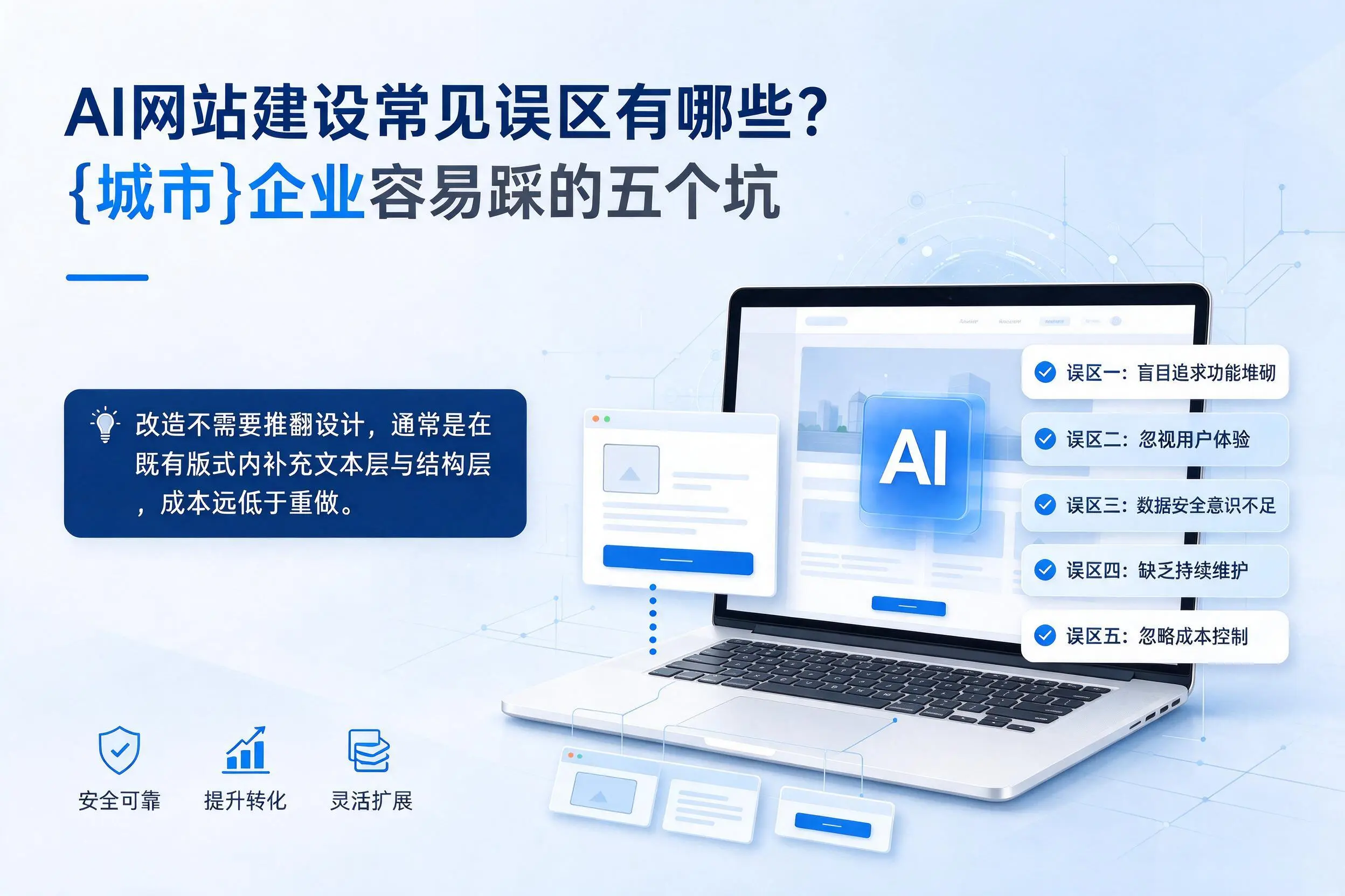 AI网站建设常见误区有哪些?梧州企业容易踩的五个坑