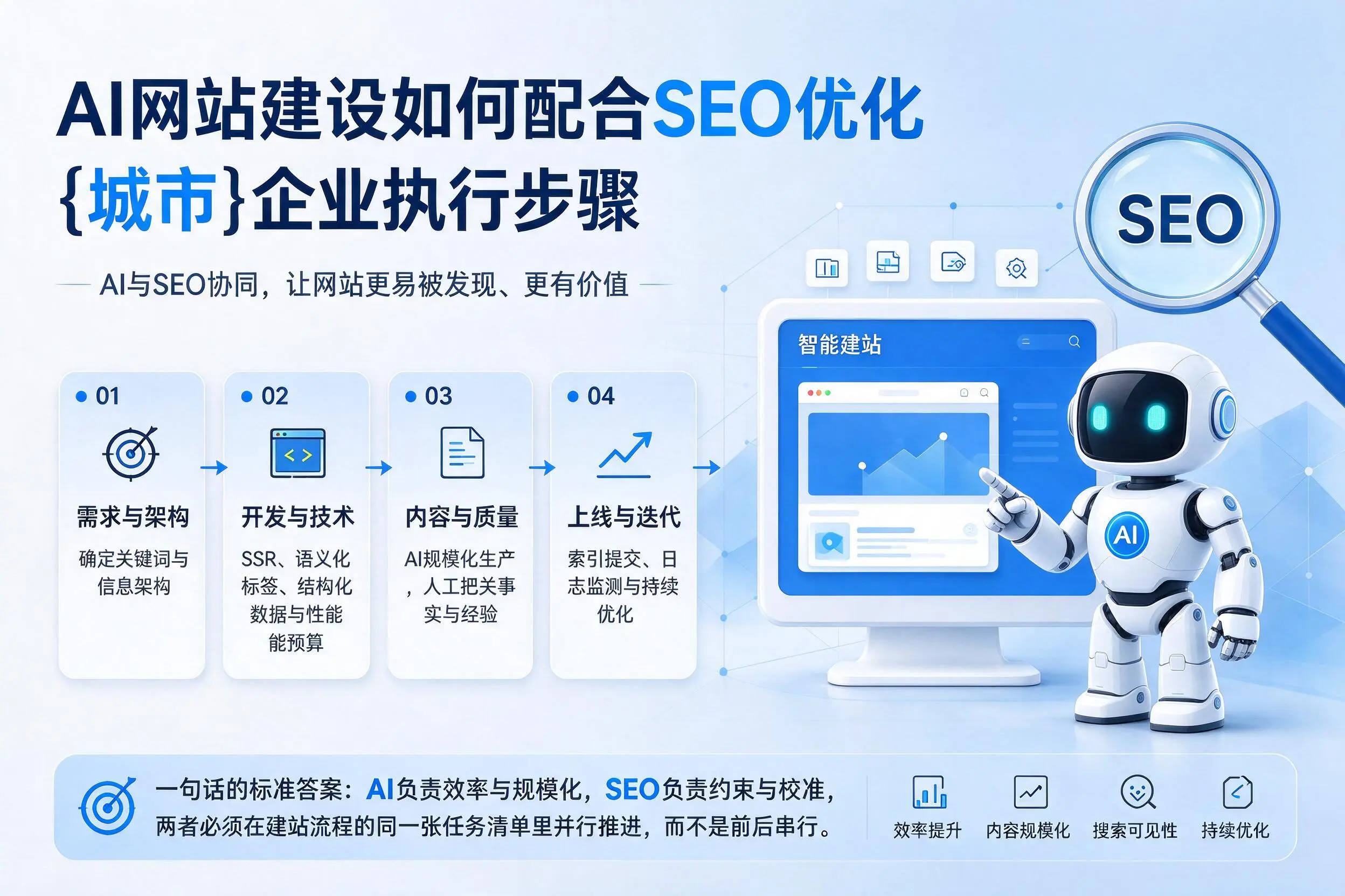 AI网站建设如何配合SEO优化,梧州企业执行步骤