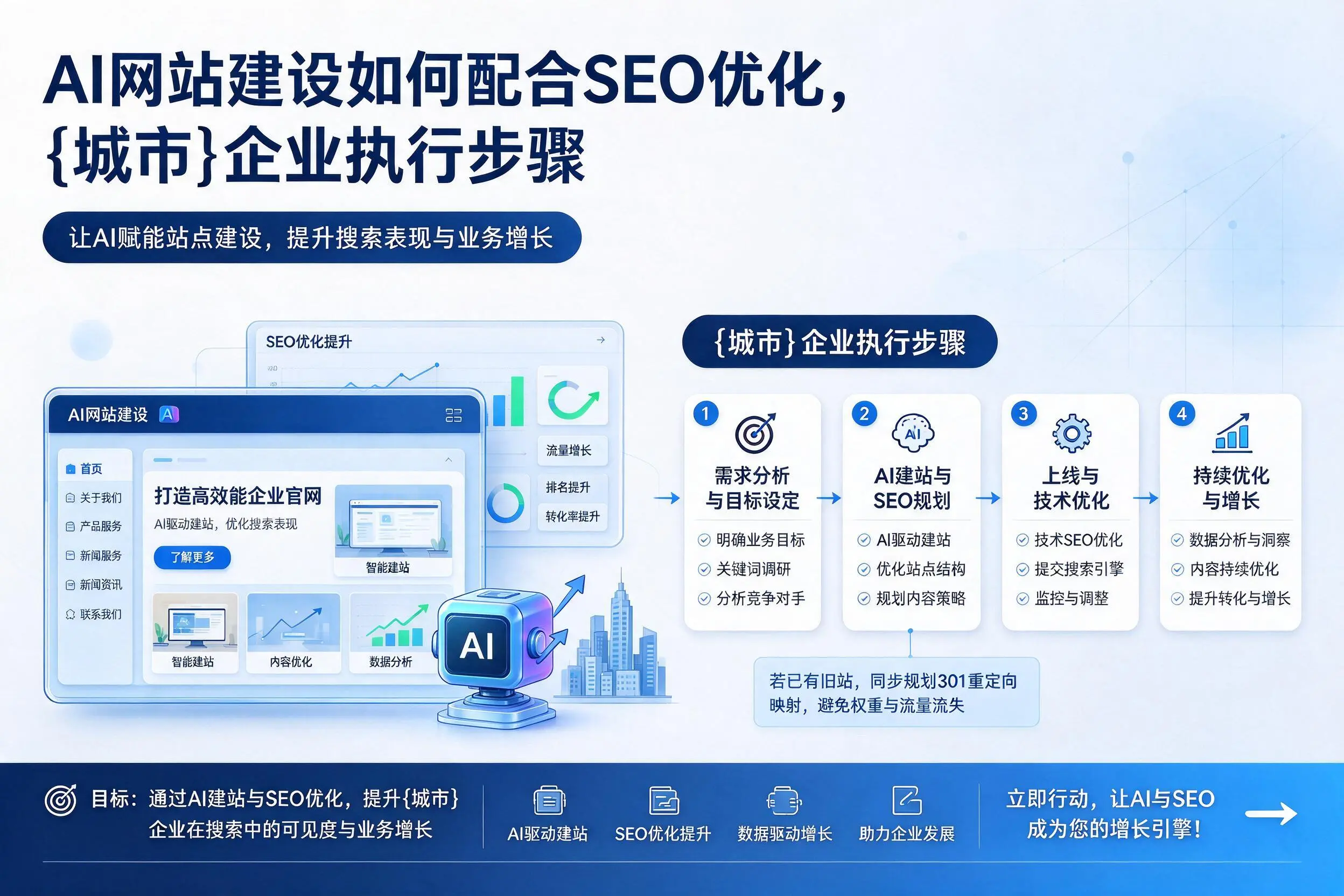 AI网站建设如何配合SEO优化,梧州企业执行步骤