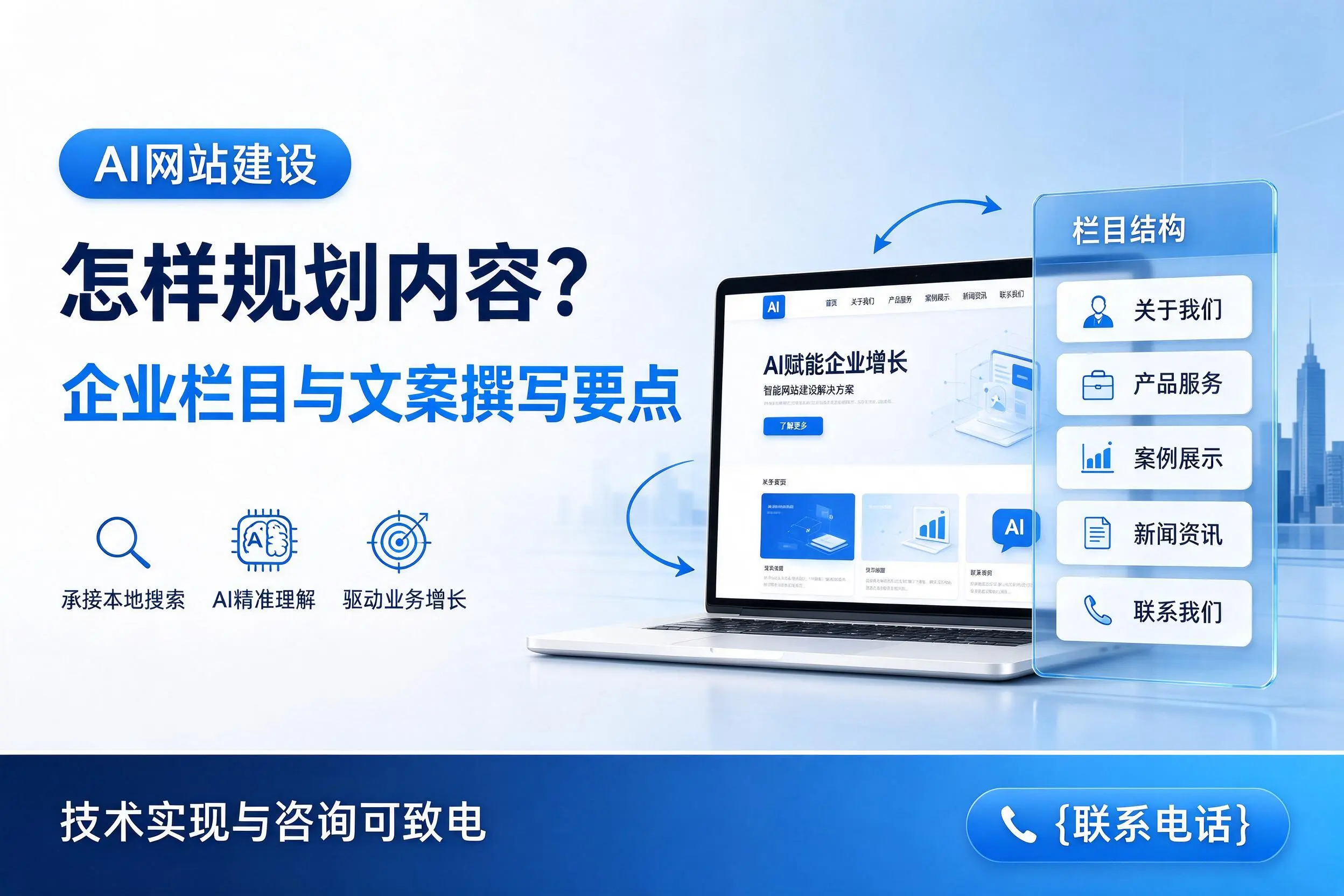 AI网站建设怎样规划内容?梧州企业栏目与文案撰写要点