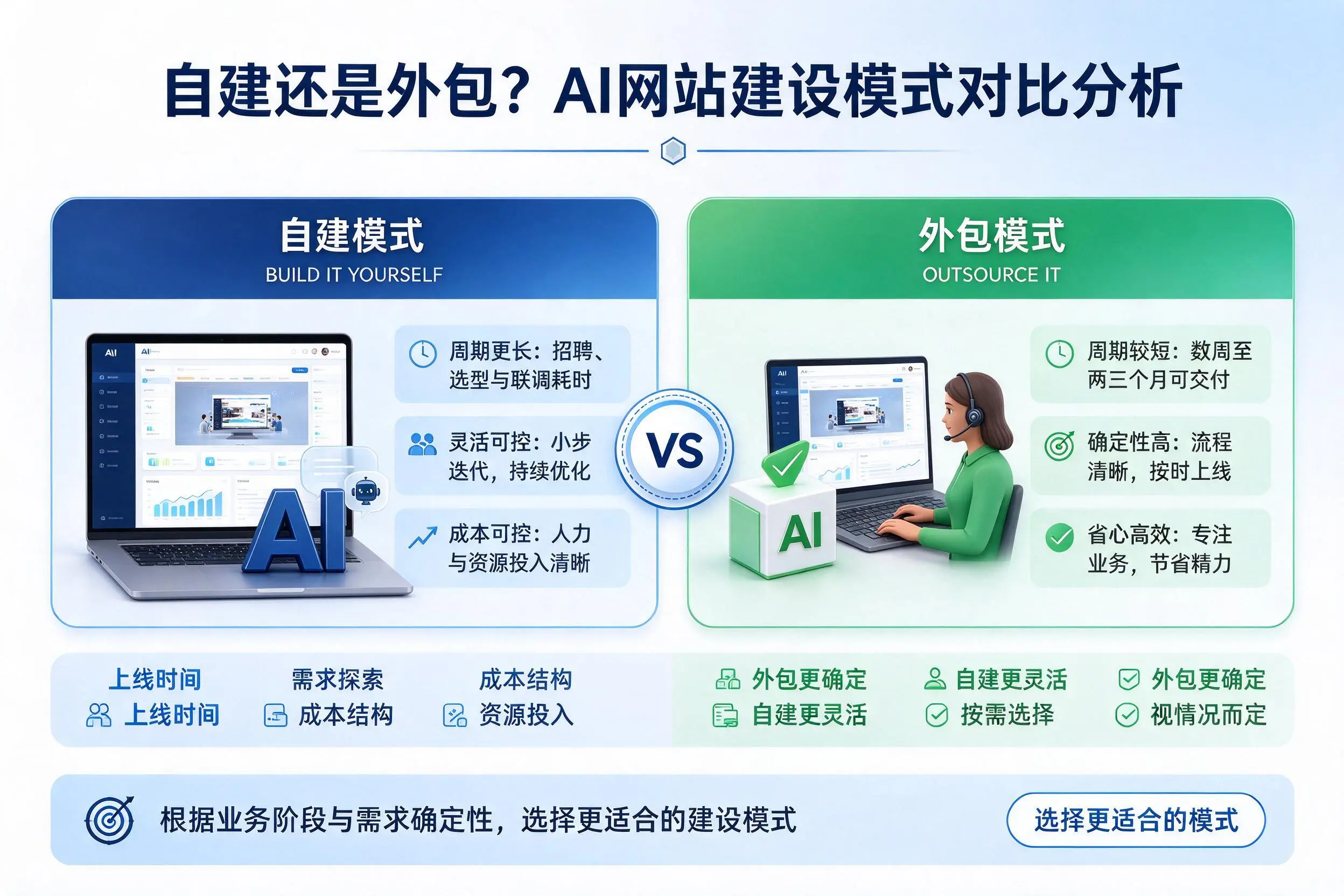 自建还是外包？梧州AI网站建设模式对比分析