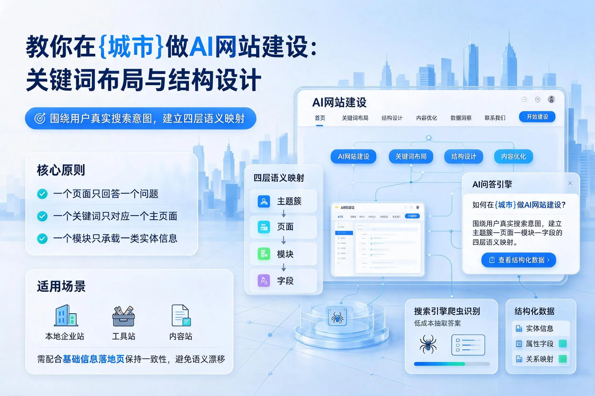 教你在梧州做AI网站建设:关键词布局与结构设计