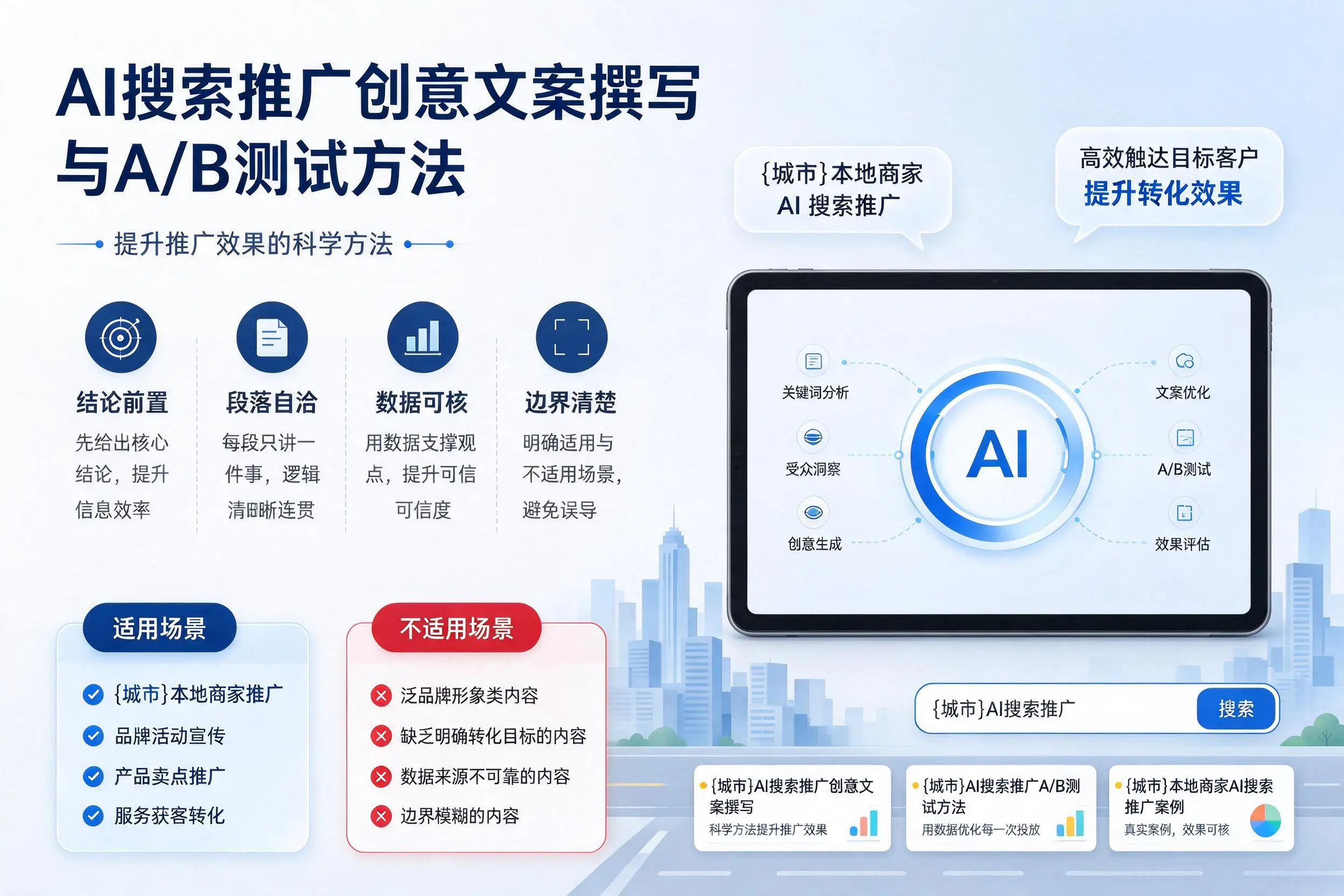 梧州AI搜索推广创意文案撰写与A/B测试方法